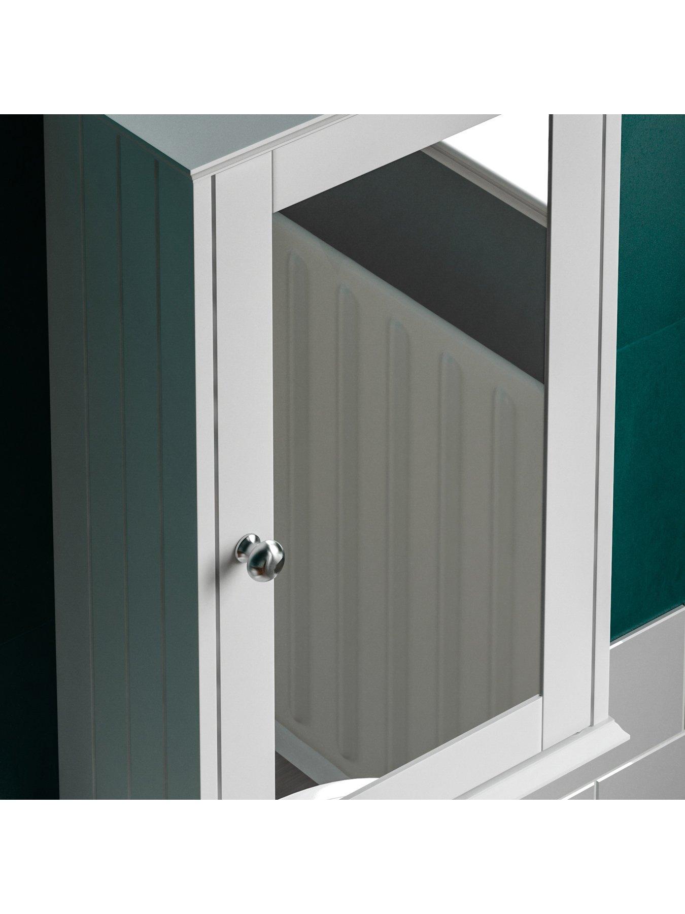 Image 5 of 7 of Bath Vida Priano 1 Door Mirrored Wall Cabinet - White