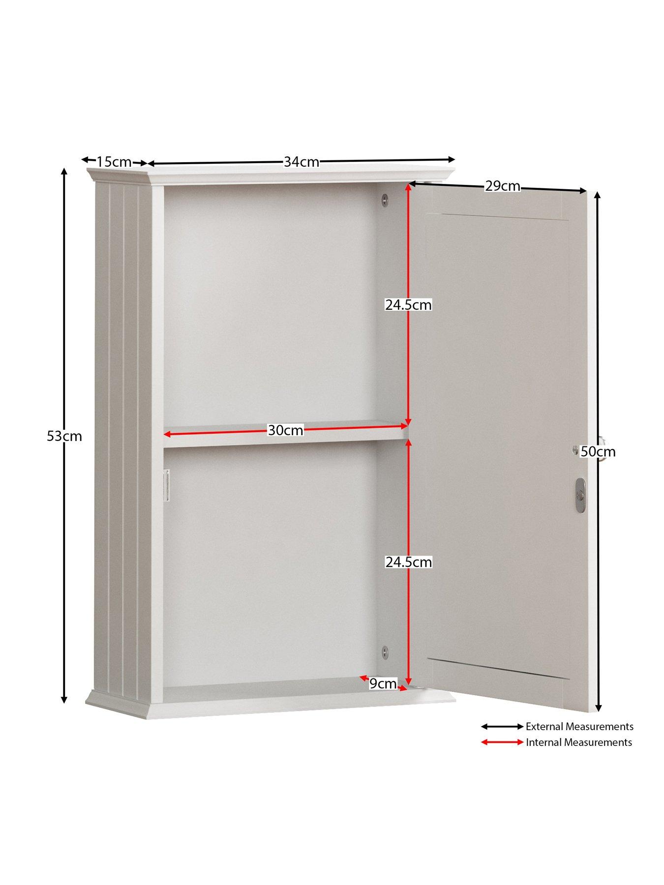 Image 7 of 7 of Bath Vida Priano 1 Door Mirrored Wall Cabinet - White