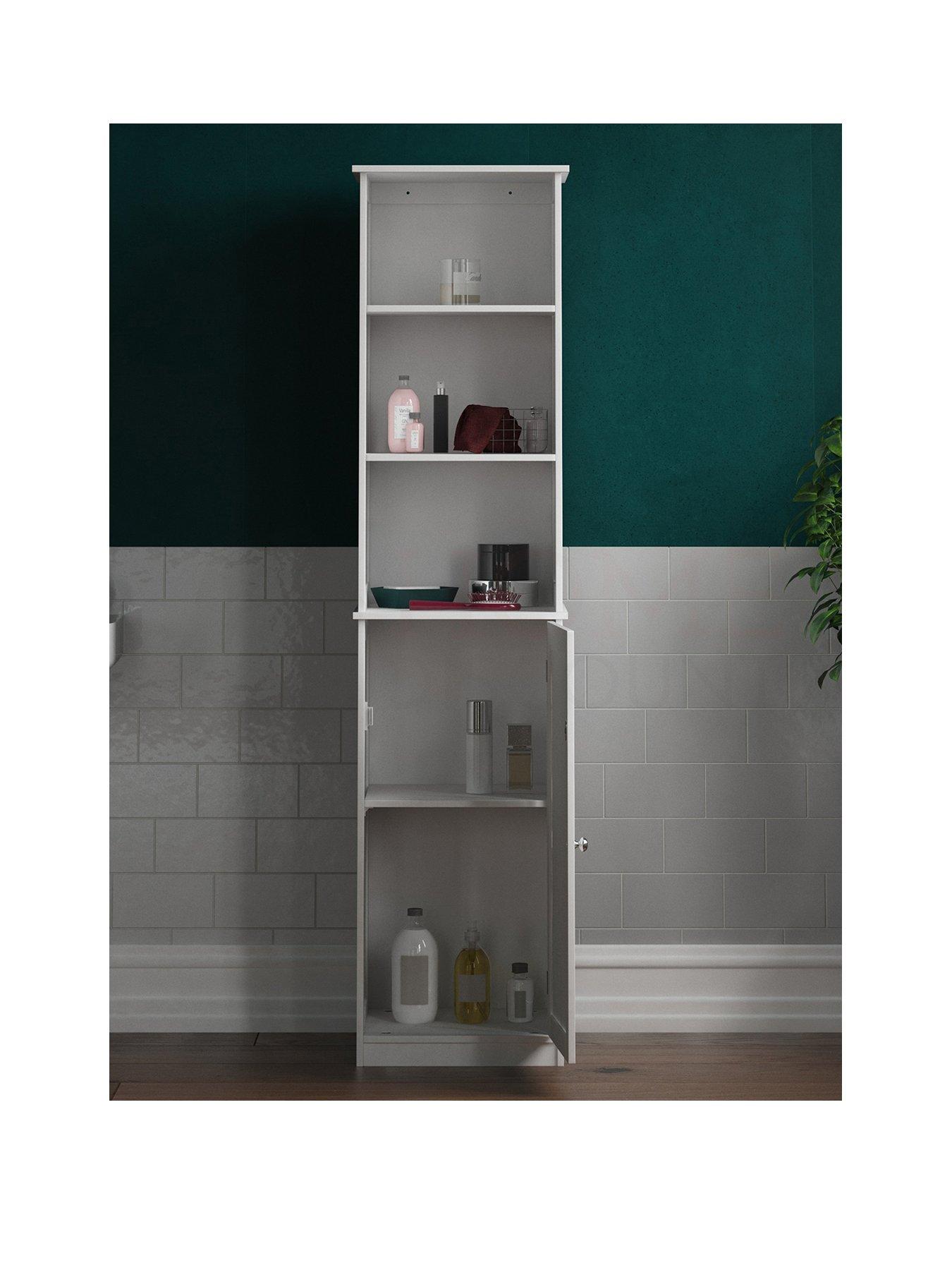 Bath Vida Armadietto Da Bagno A Parete Priano Con Mensola - Grigio - Mobiletto Con Anta E Scaffali Interni In MDF - 3