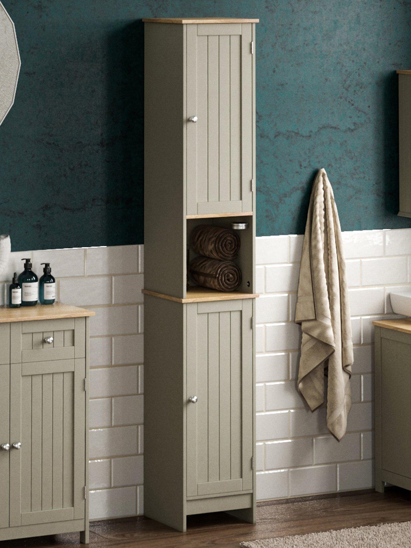 Bath Vida Priano 2 Door Tall Cabinet - Grey