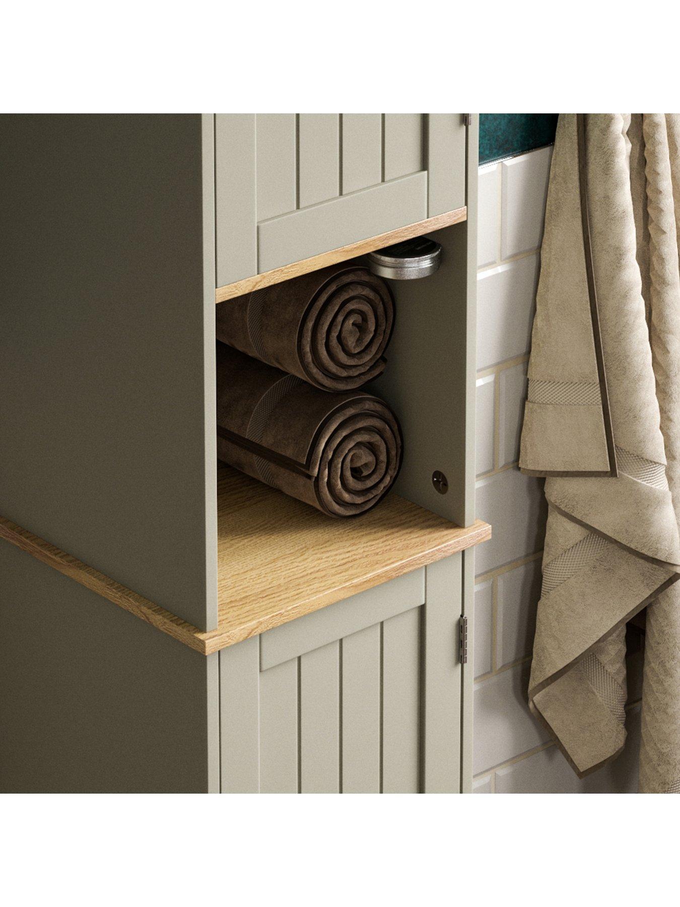 Image 4 of 6 of Bath Vida Priano 2 Door Tall Cabinet - Grey