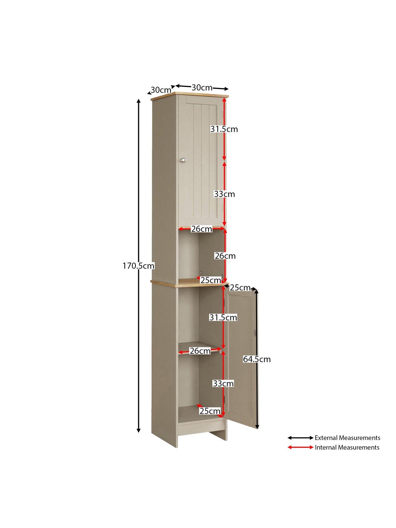 Image 6 of 6 of Bath Vida Priano 2 Door Tall Cabinet - Grey