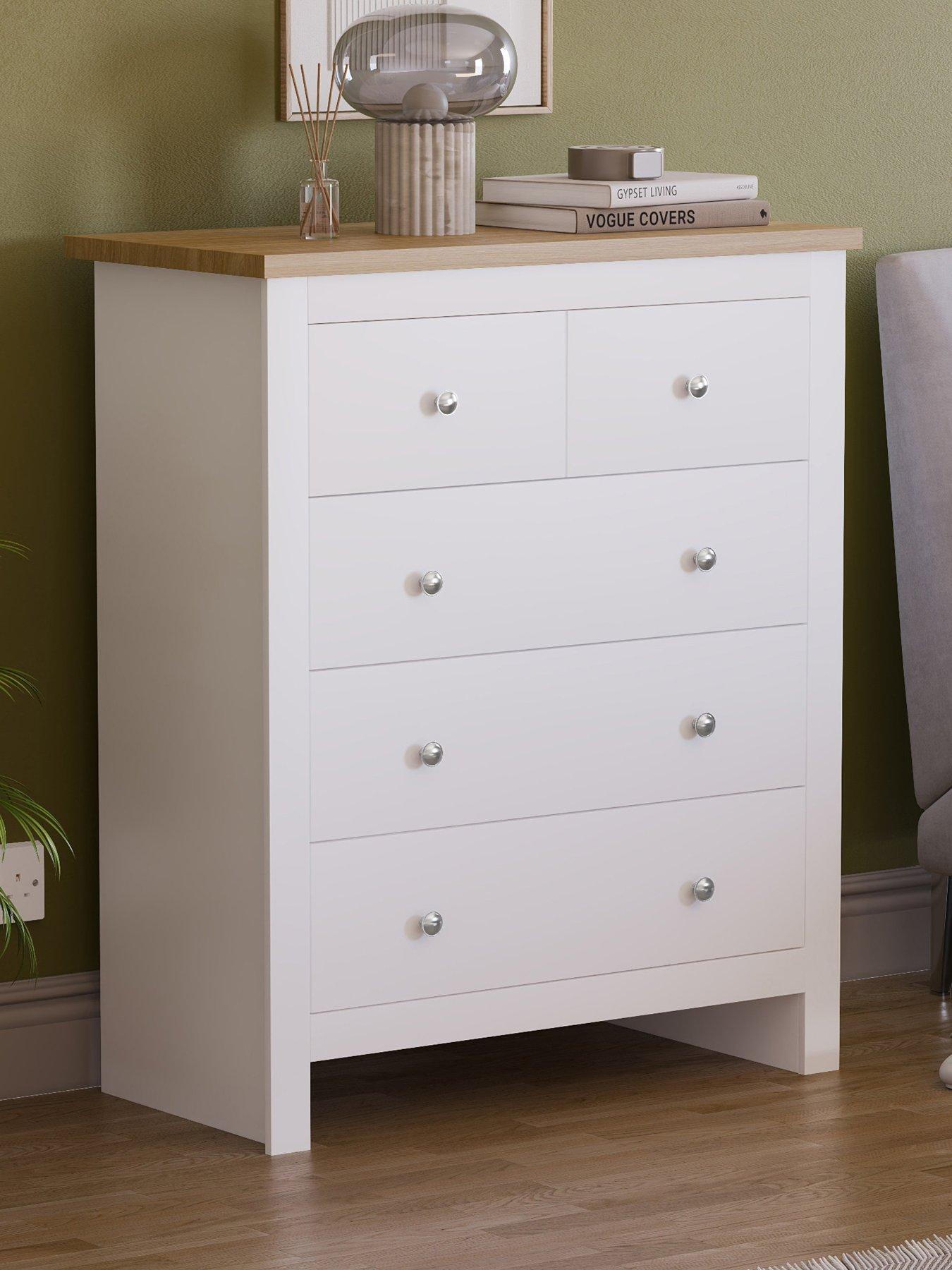 undefined Arlington 2 + 3 Drawer Chest - White