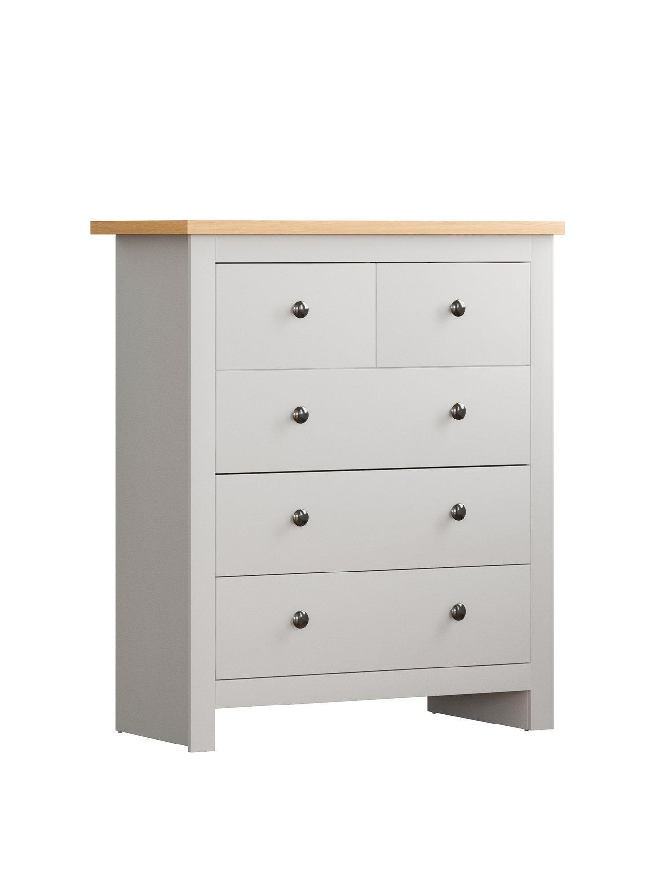 Product photograph of Vida Designs Arlington 2 3 Drawer Chest - White from very.co.uk