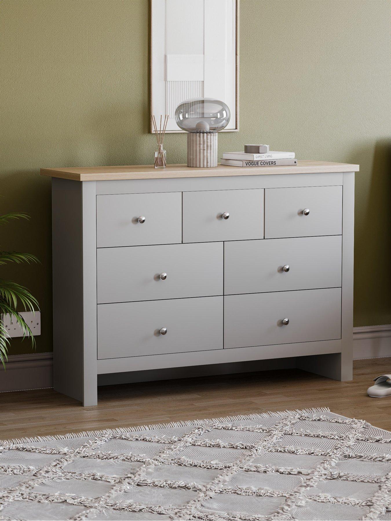 Image of Vida Designs Arlington 4 + 3 Drawer Chest - Grey