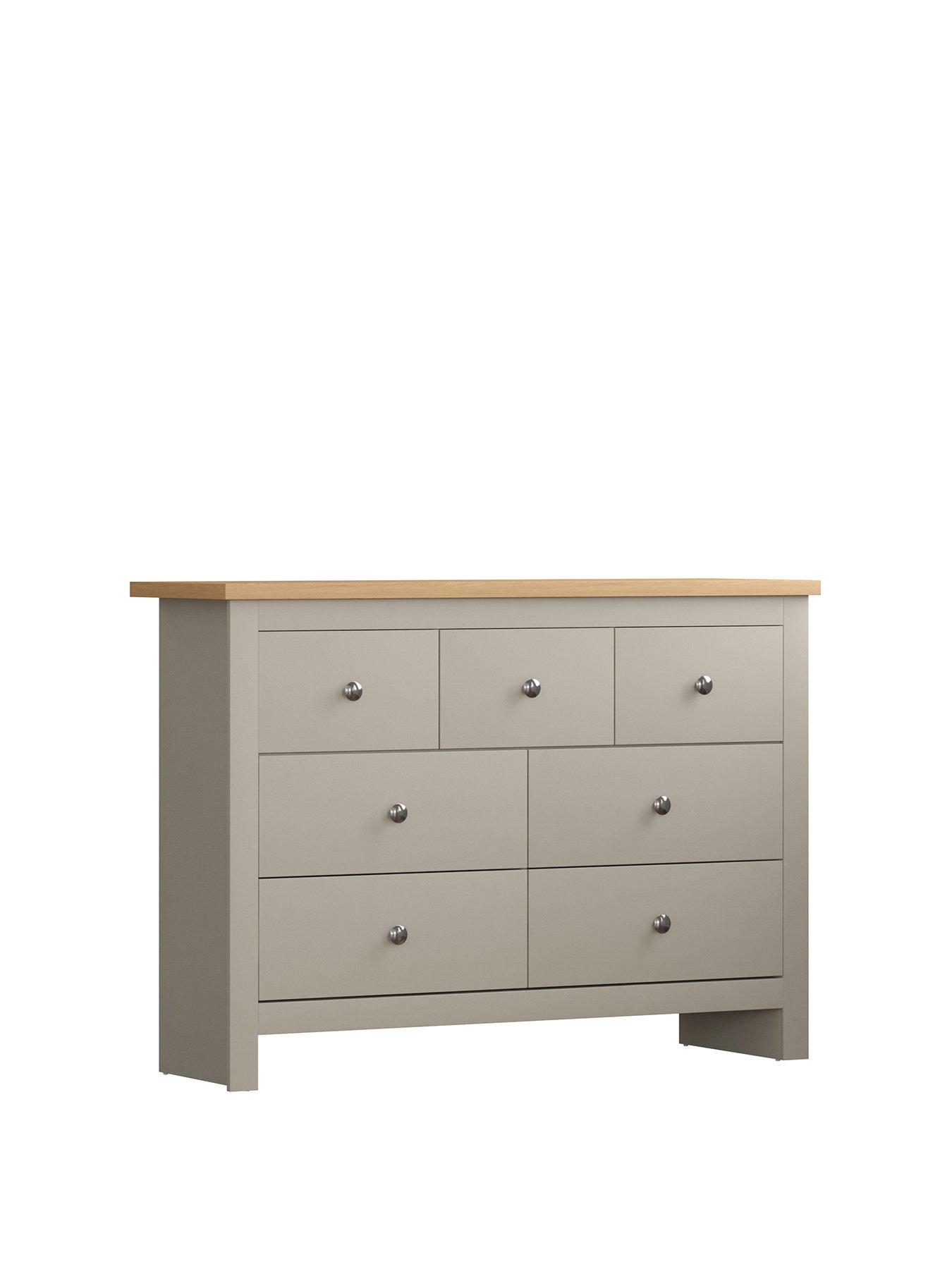 Product photograph of Vida Designs Arlington 4 3 Drawer Chest - Grey from very.co.uk