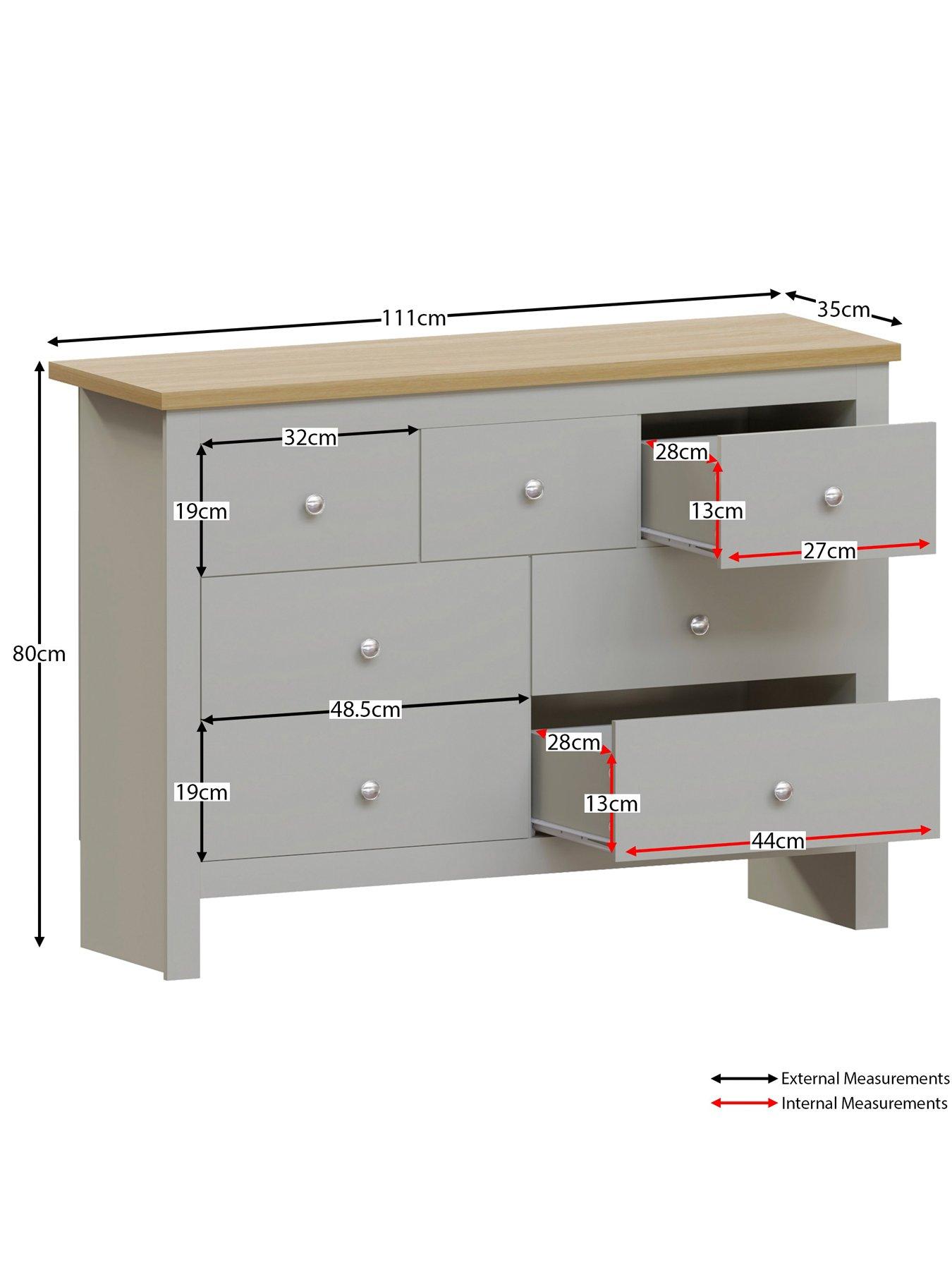 Image 6 of 6 of Vida Designs Arlington 4 +&nbsp;3 Drawer Chest - Grey