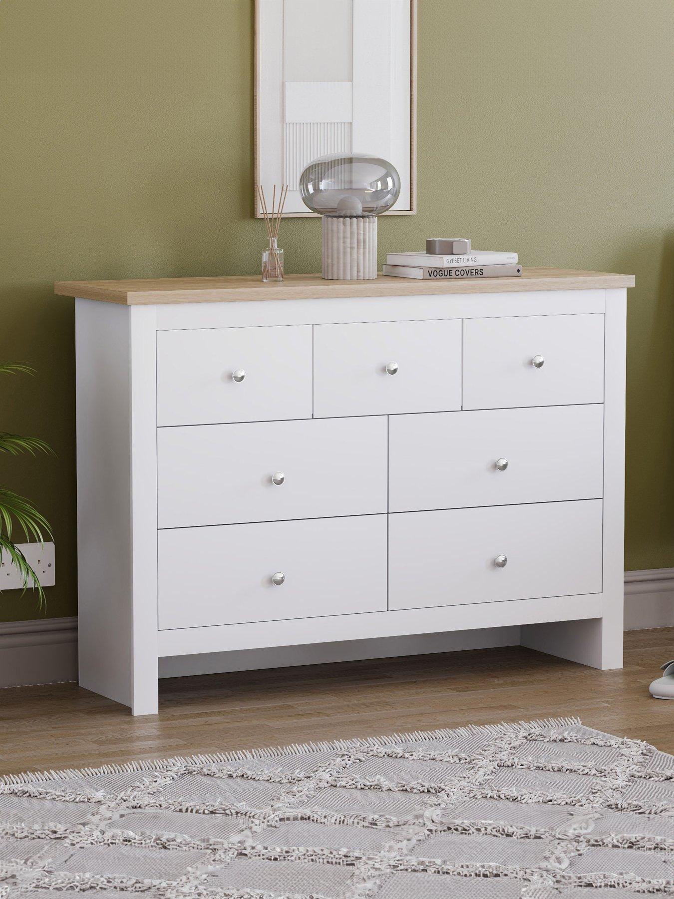 Product photograph of Vida Designs Arlington 4 3 Drawer Chest - White from very.co.uk