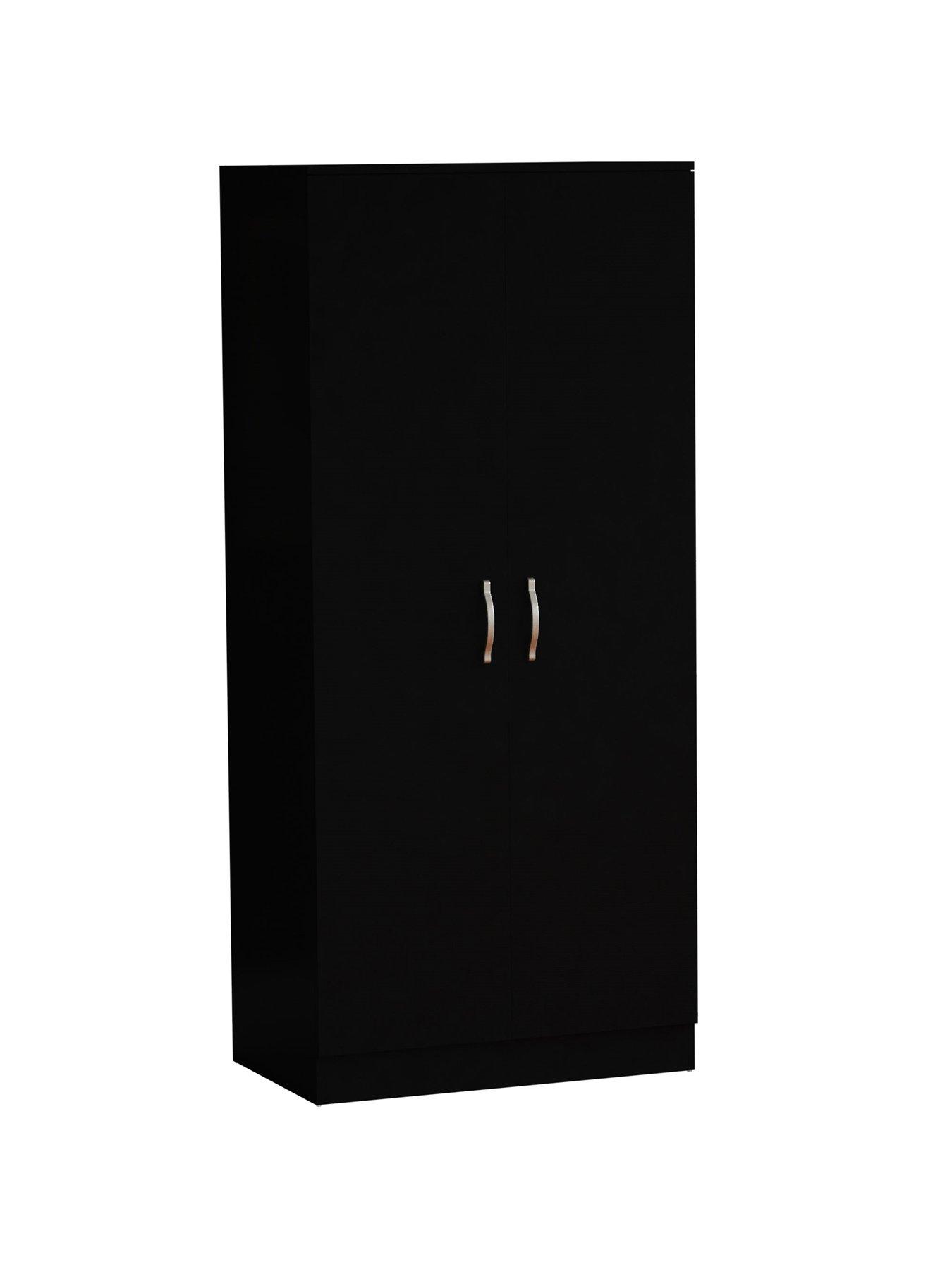Product photograph of Vida Designs Riano 2 Door Wardrobe - Black from very.co.uk