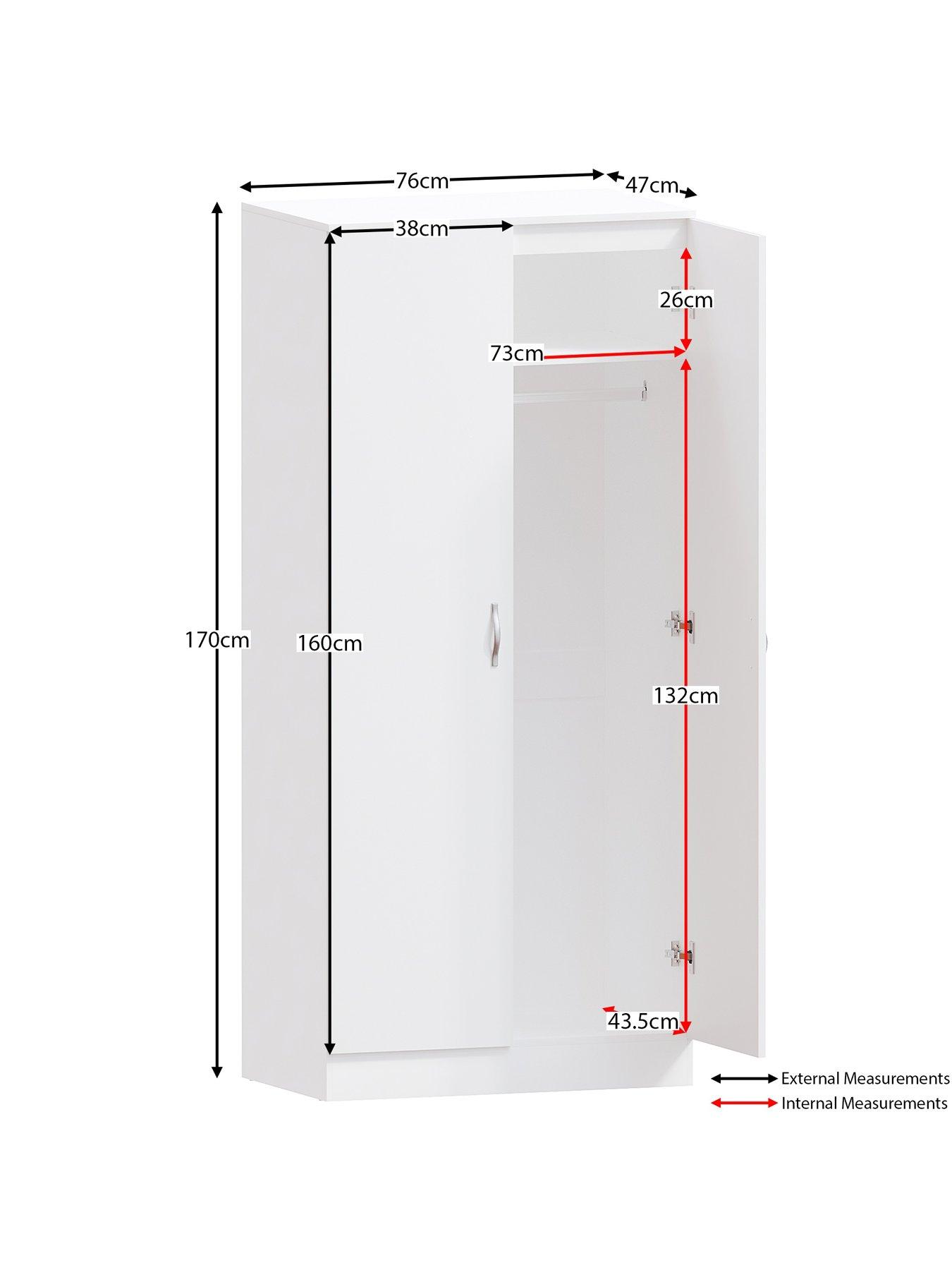 Image 6 of 6 of Vida Designs Riano 2 Door Wardrobe - White