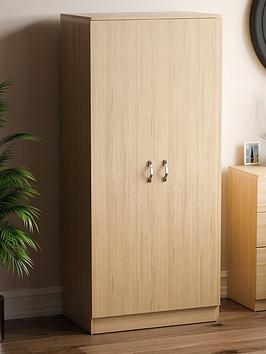 Product photograph of Vida Designs Riano 2 Door Wardrobe - Pine Effect from very.co.uk