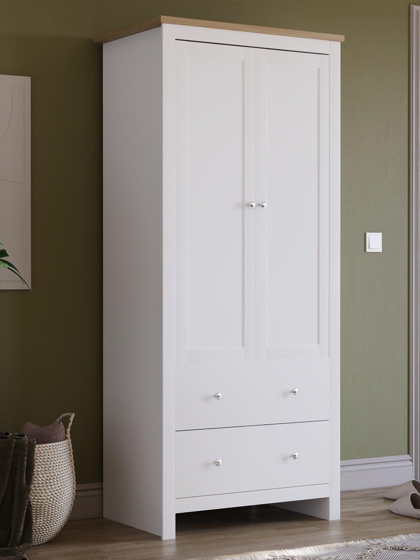 undefined Arlington 2 Door, 2 Drawer Wardrobe - White