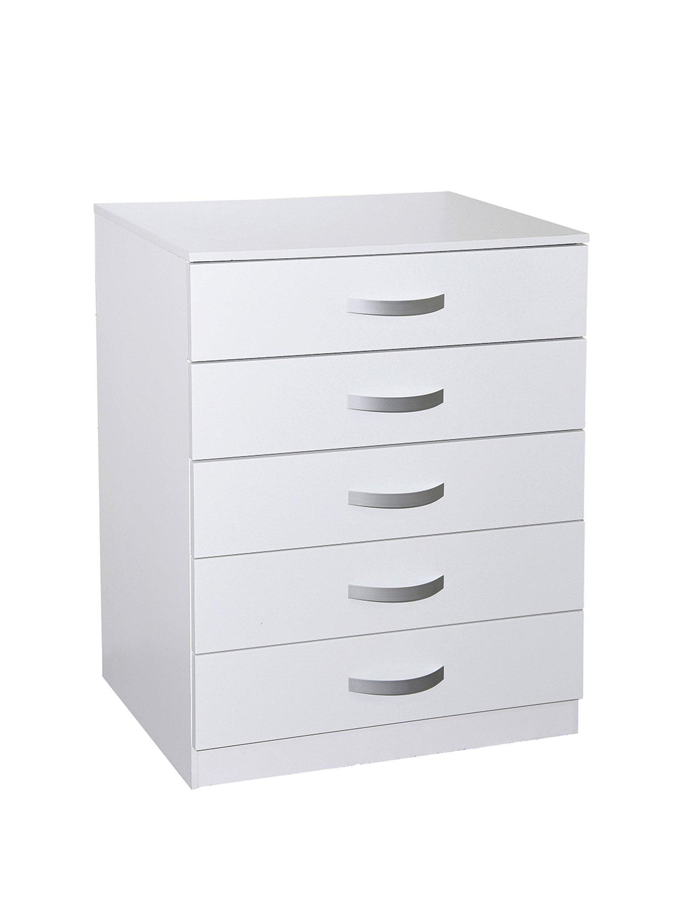 Product photograph of Vida Designs Hulio 5 Drawer Compact Chest - White from very.co.uk