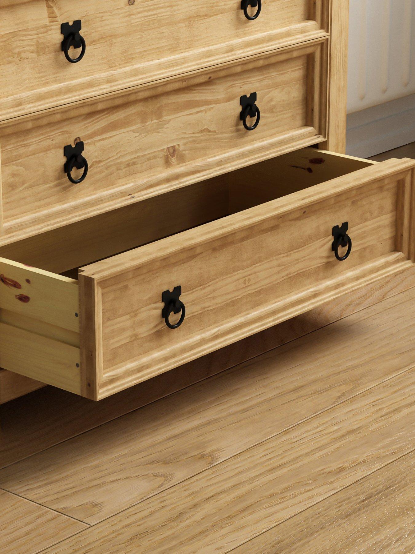 Image 5 of 6 of Vida Designs Corona Rustic Solid Pine 5 Drawer Chest