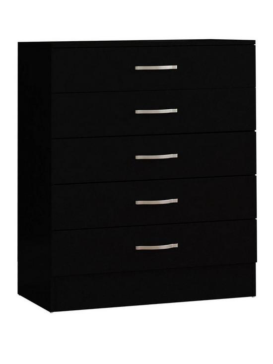front image of vida-designs-riano-5-drawer-compactnbspchest-black