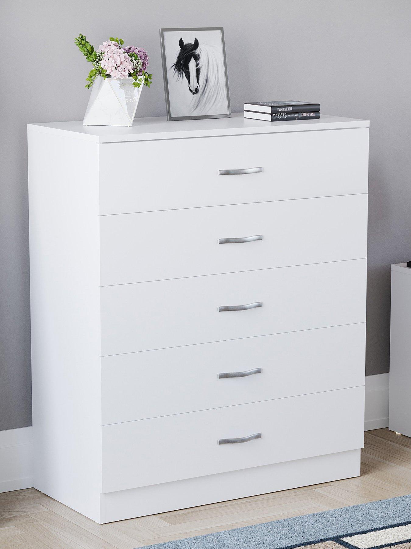 undefined Riano 5 Drawer Compact Chest - White