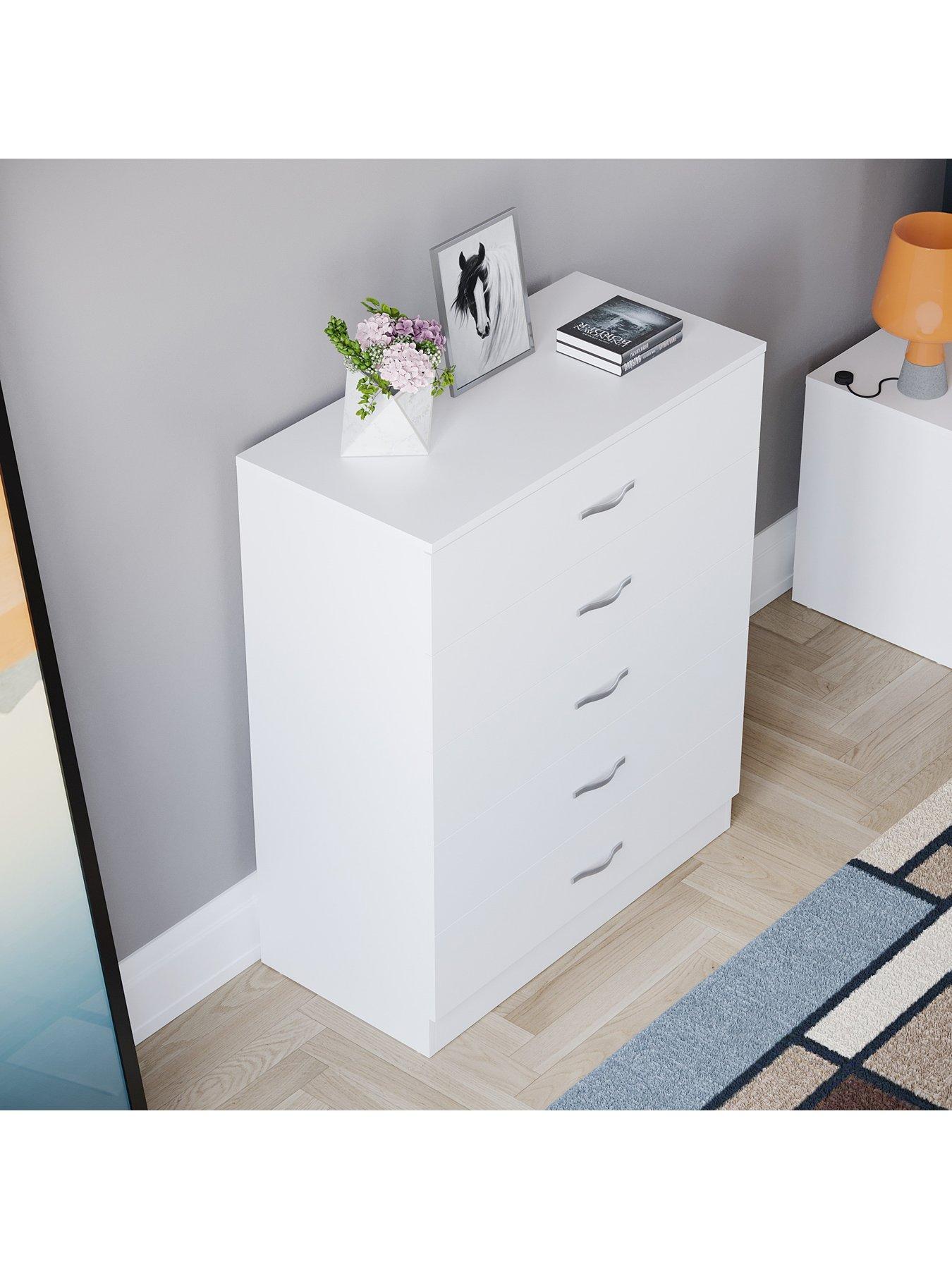Image 4 of 6 of Vida Designs Riano&nbsp;5 Drawer Compact Chest - White
