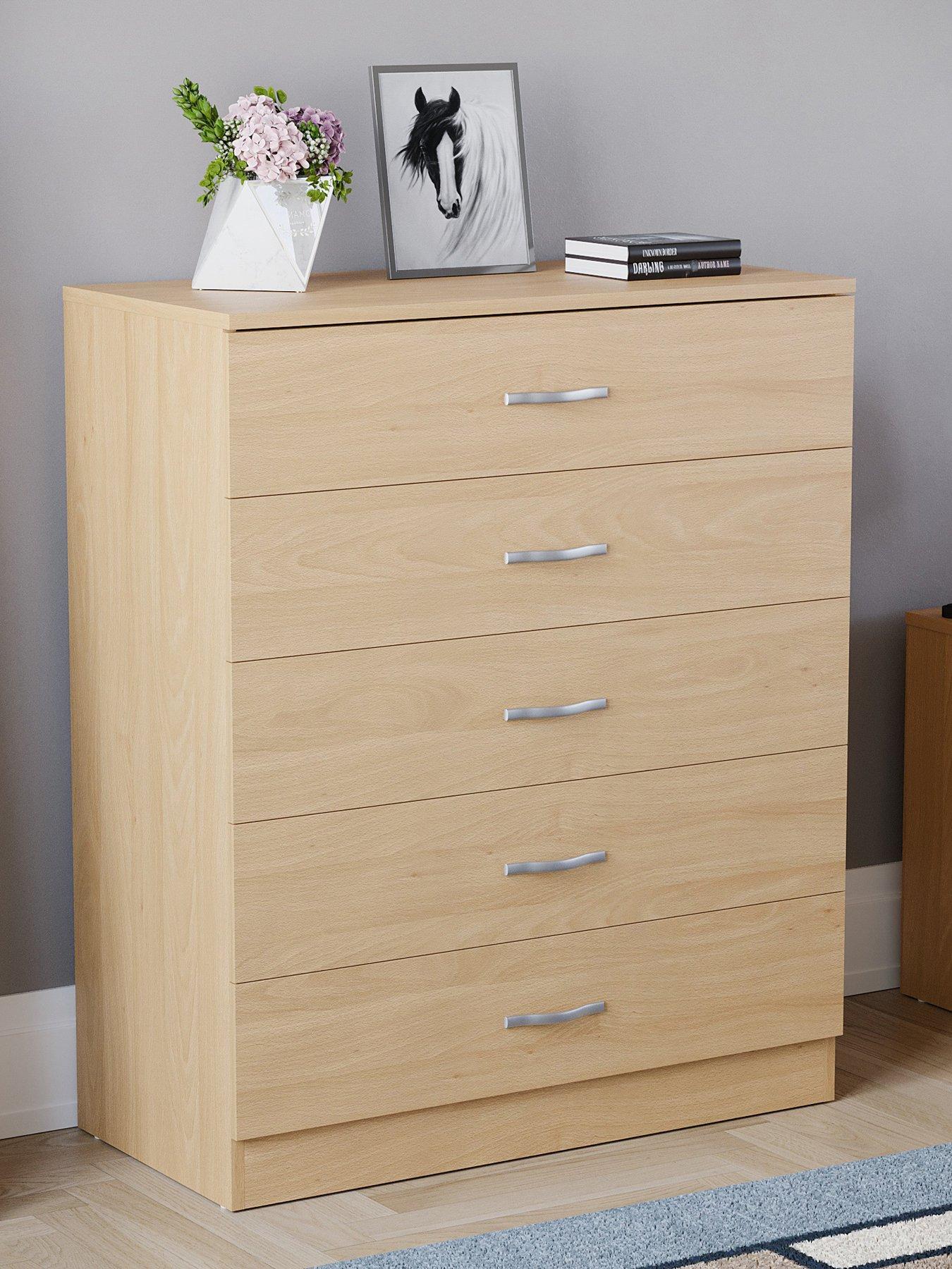 Vida Designs Riano 5 Drawer Compact Chest - Pine
