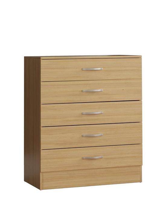 front image of vida-designs-riano-5-drawer-chest