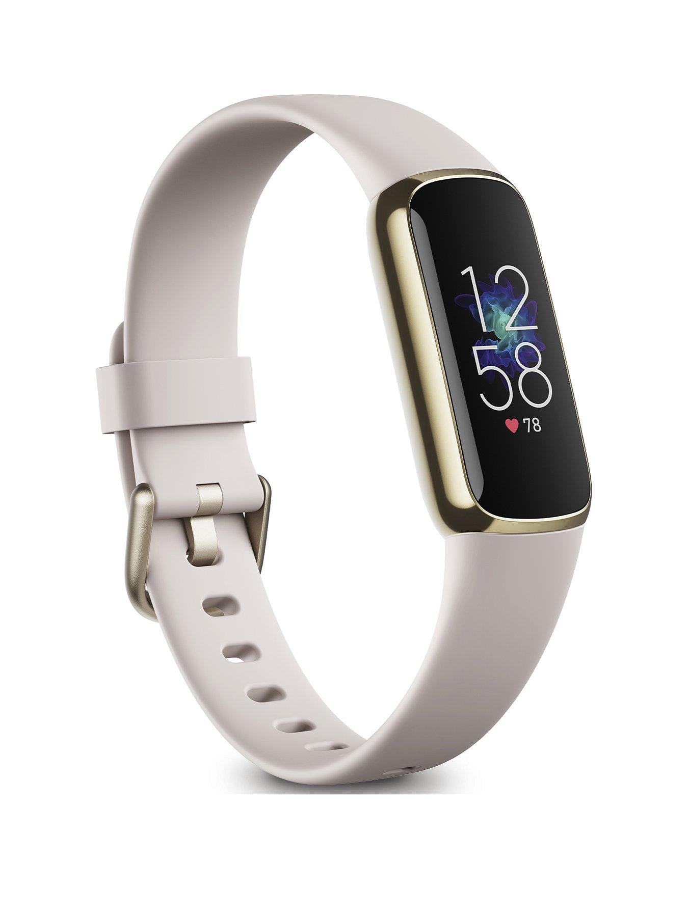 Fitbit Luxe Fitness Tracker - Soft Gold/Porcelain White | very.co.uk