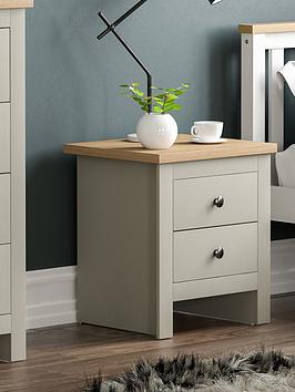 Product photograph of Vida Designs Arlington 2 Drawer Bedside Chest - Grey from very.co.uk