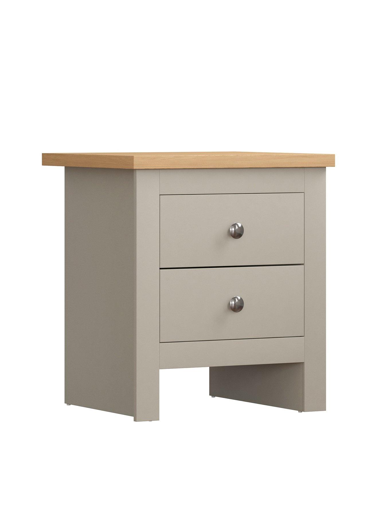 Image 2 of 6 of Vida Designs Arlington 2 Drawer Bedside Chest - Grey