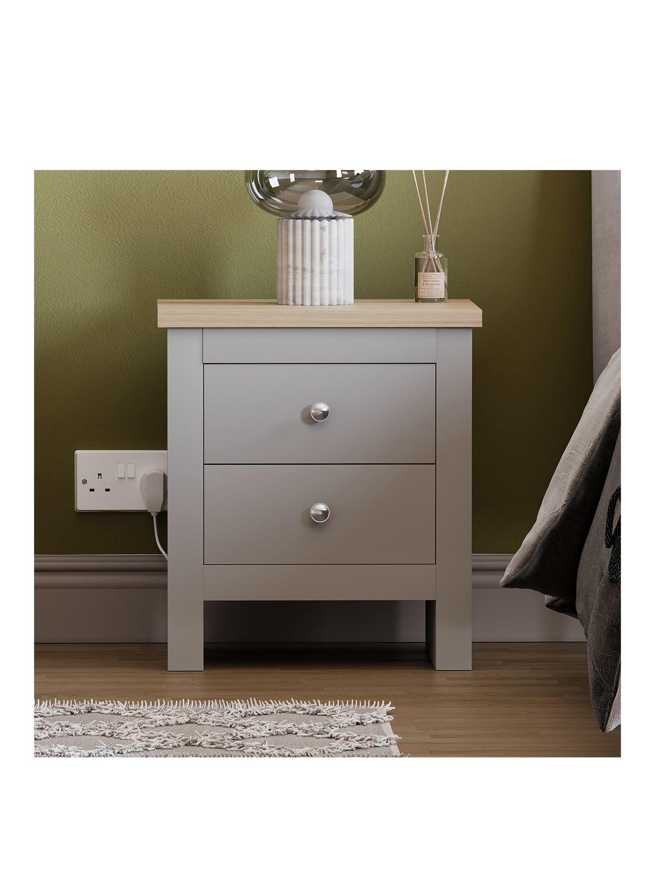 Image 3 of 6 of Vida Designs Arlington 2 Drawer Bedside Chest - Grey