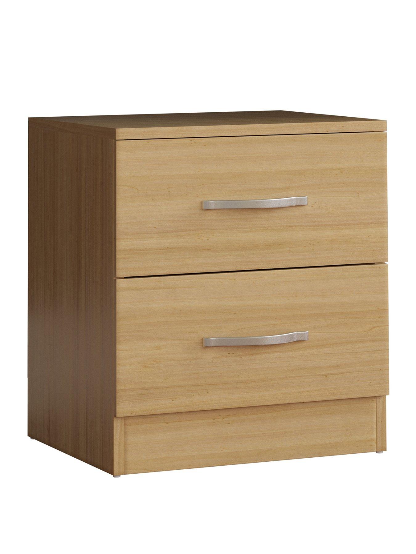 Beech effect store bedside table