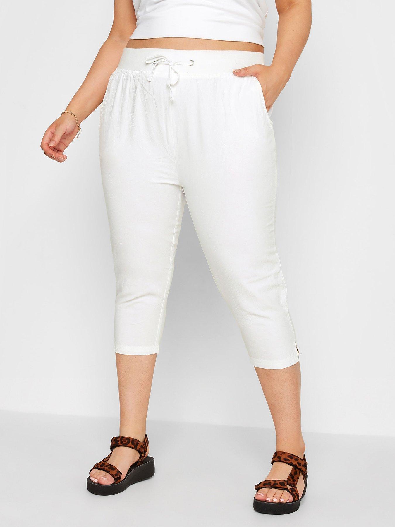 Yours Cool Cotton Crop Jogger White