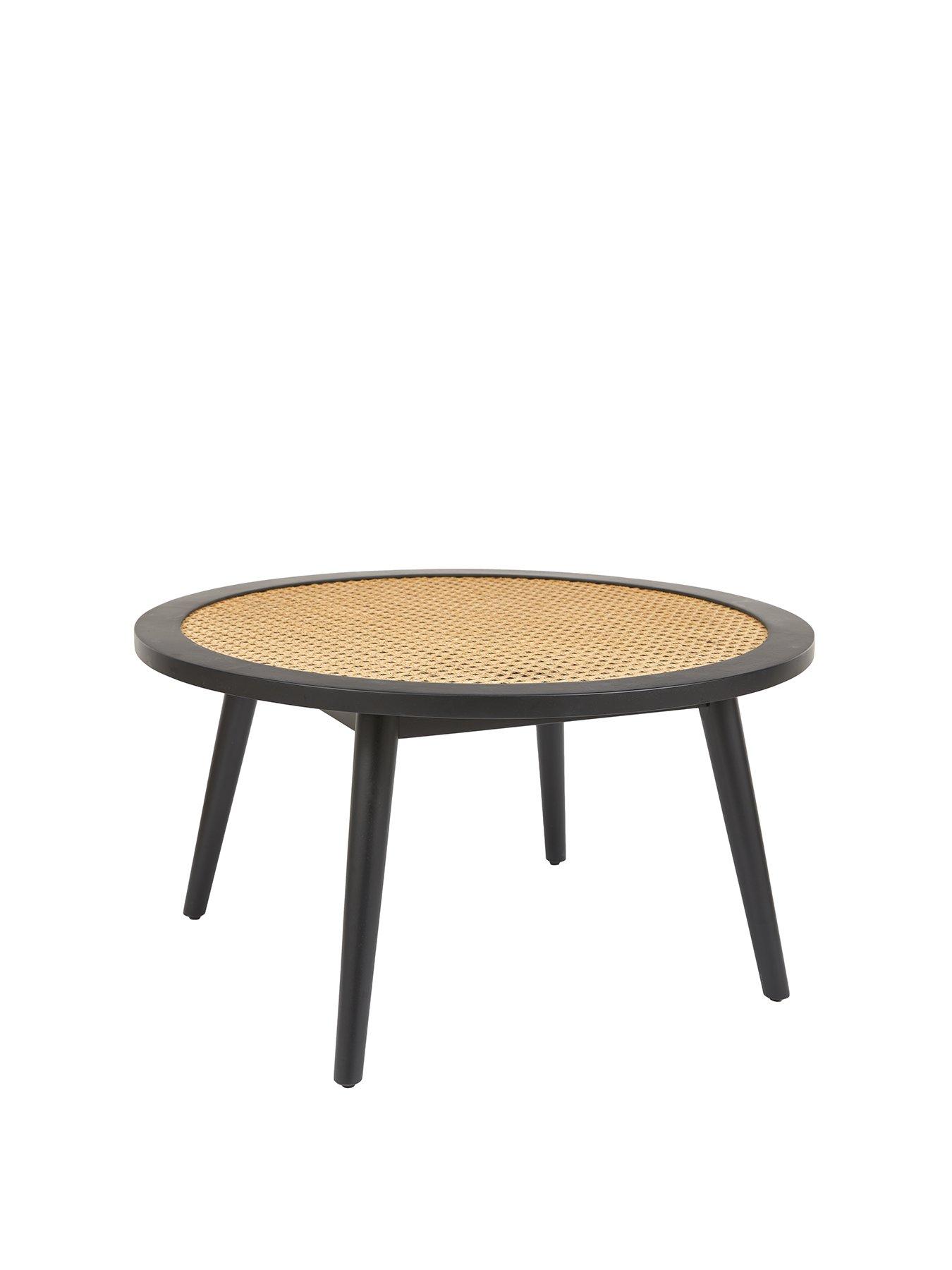 Black and cane store coffee table