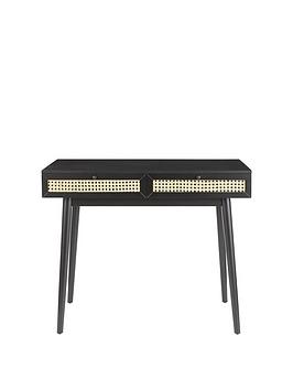 Product photograph of Very Home Torri Cane Console Desk - Black from very.co.uk