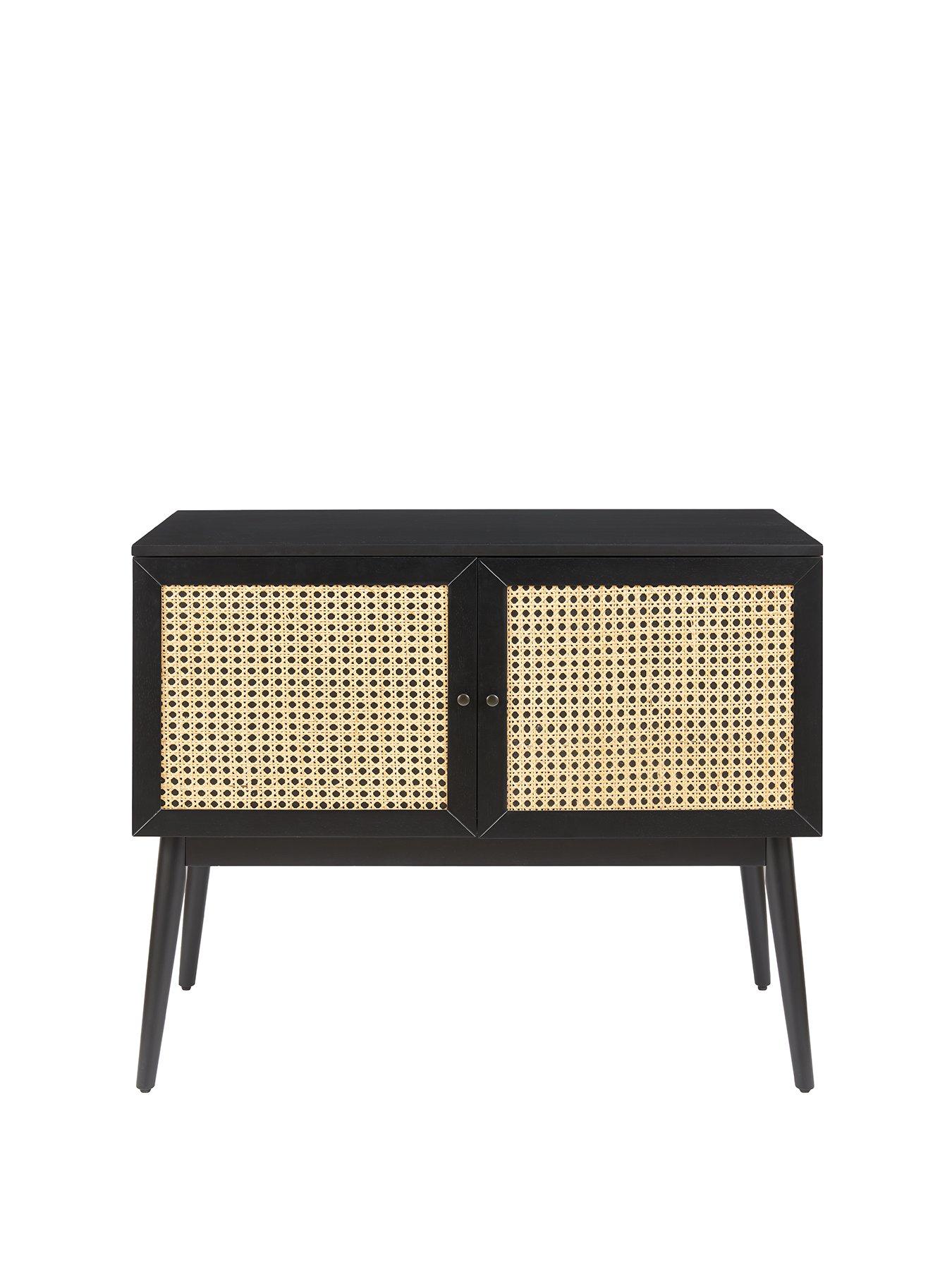 Very Home Torri Cane 2 Door Compact Sideboard - Black