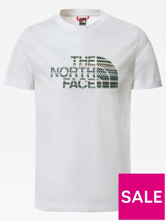 front image of the-north-face-youth-short-sleeve-easy-t-shirt