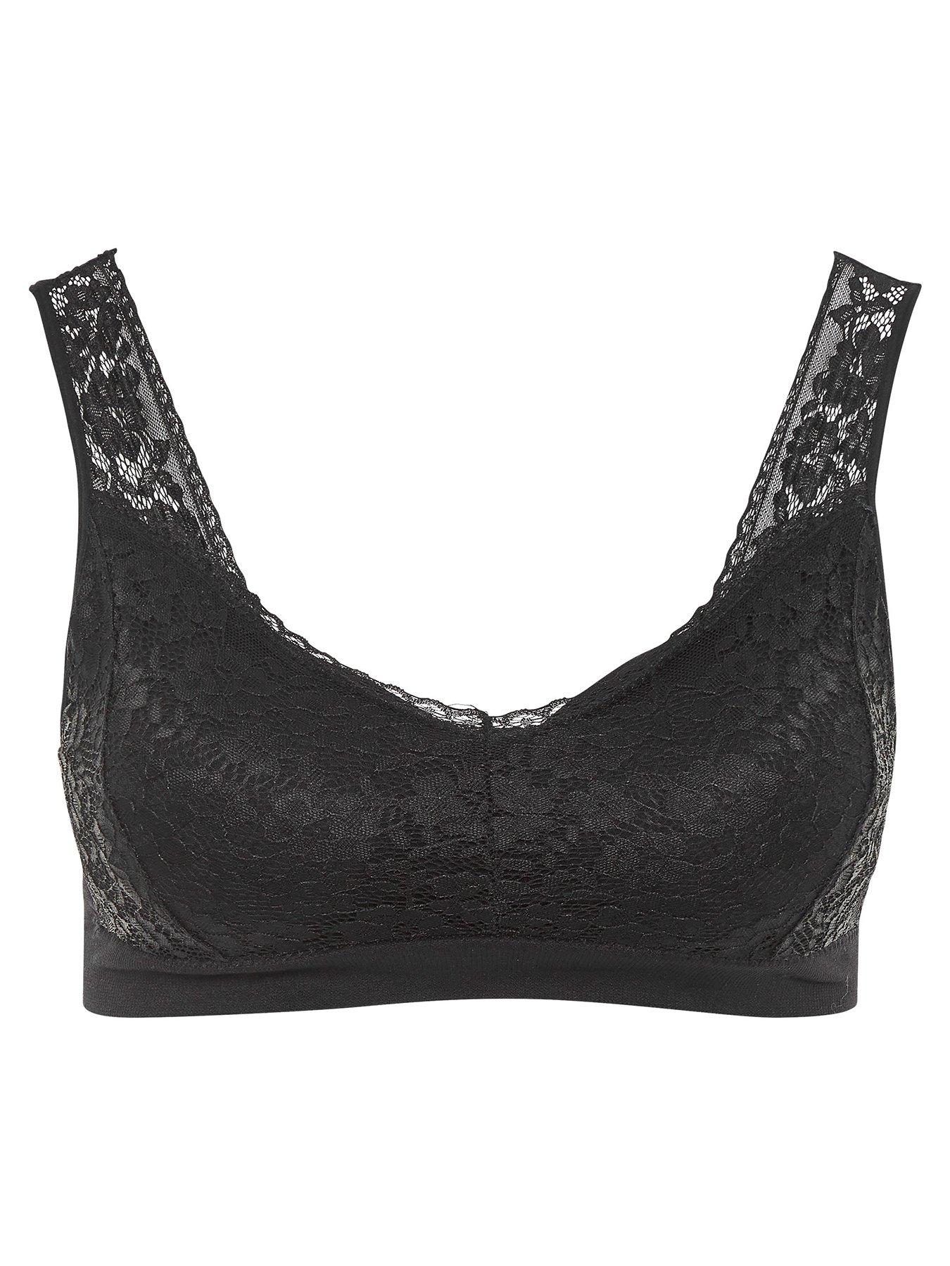Image 4 of 4 of Yours Seamfree Lace Bralette -&nbsp;Black