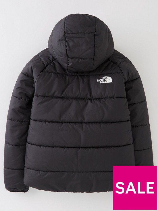 back image of the-north-face-youth-girls-printed-reversible-perrito-insulated-jacket-black