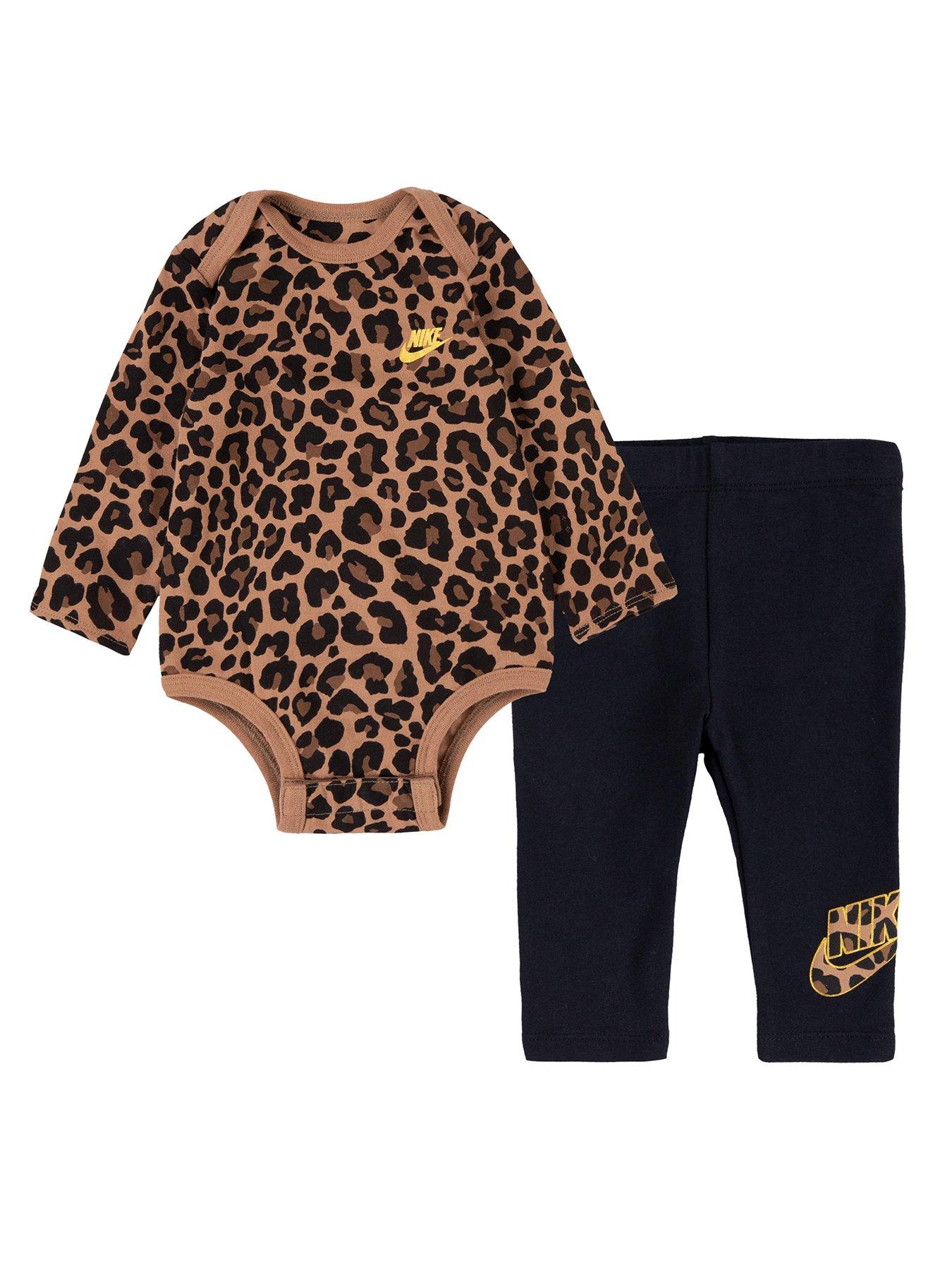  Leopard Futura Bodysuit Pant Set - Black/Gold