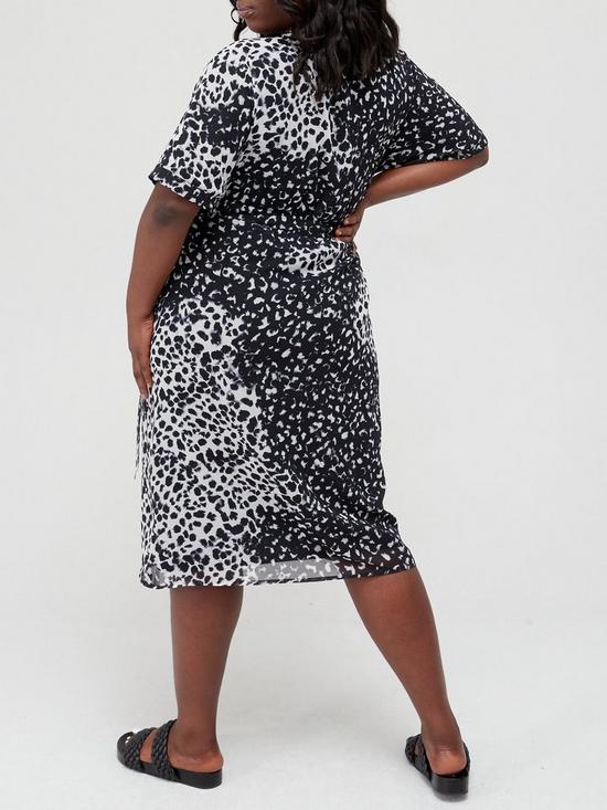 stillFront image of religion-plus-size-leopard-print-wrap-dress-black