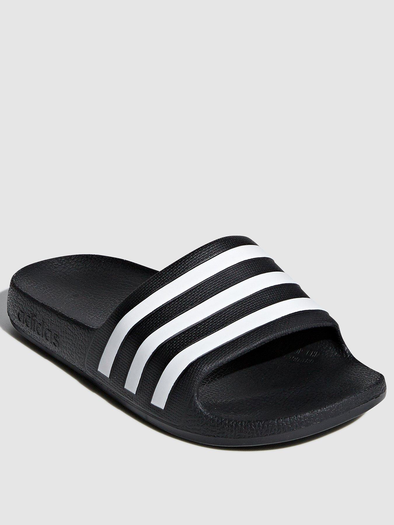undefined Kids Unisex Adilette Aqua Sliders - Black/White