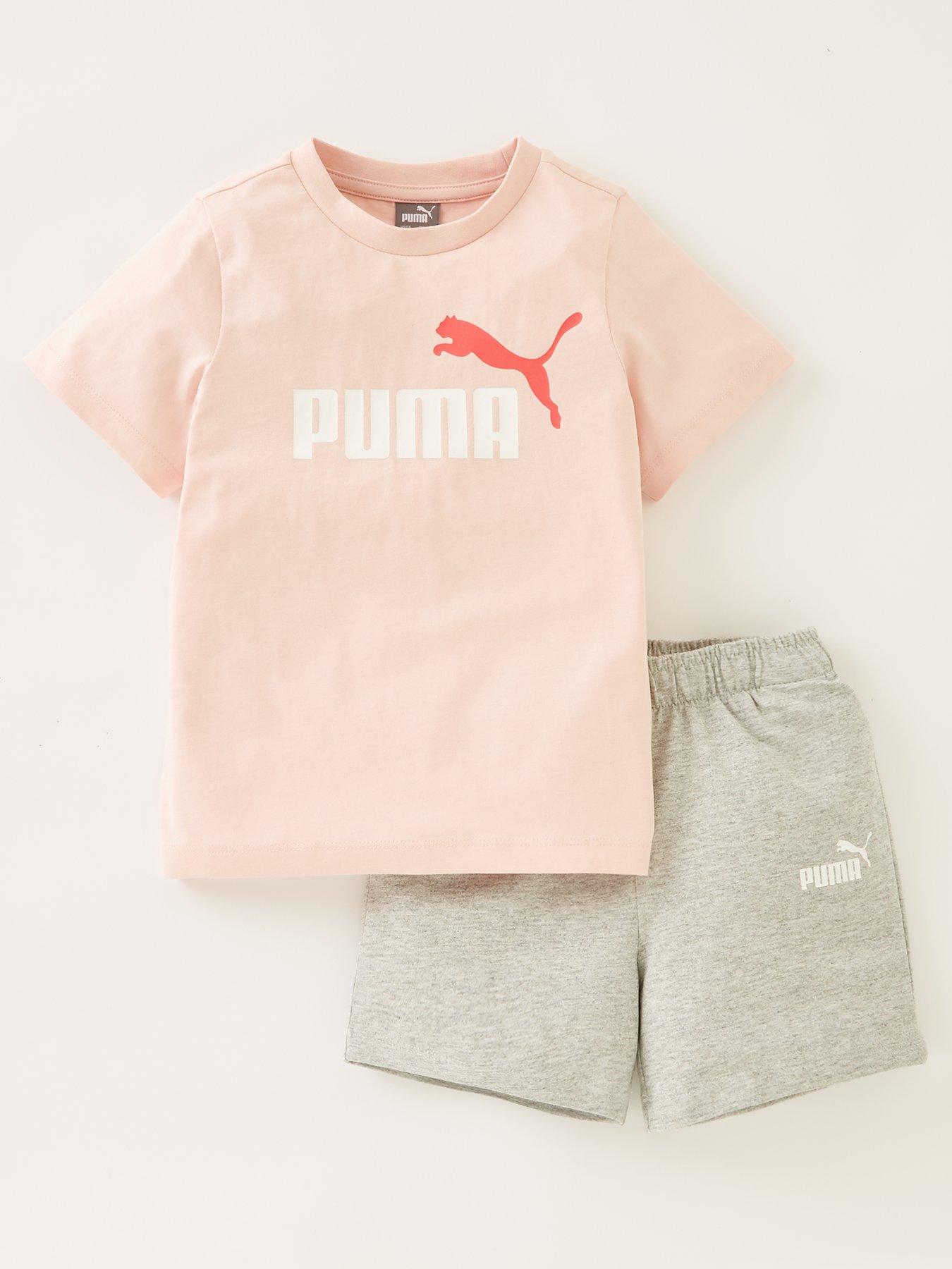 Kids Infant Minicats T-shirt & Shorts Set - Pink/Grey