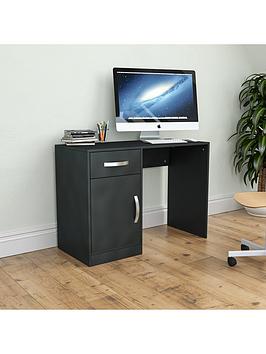 Product photograph of Vida Designs Hudson Computer Desk - Black from very.co.uk