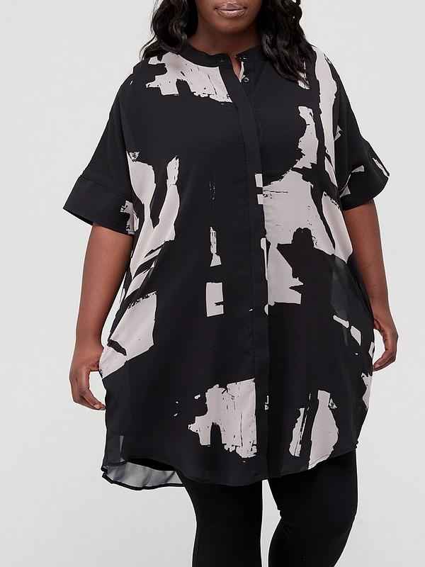 Religion Plus Size Abstract Print Shirt ...