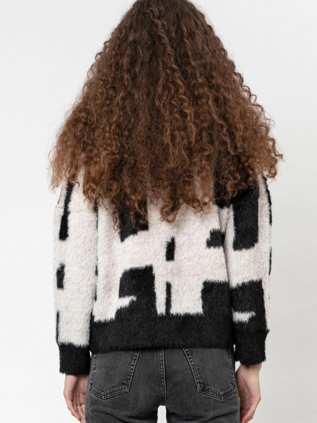  Abstract Knitted Jumper - Black