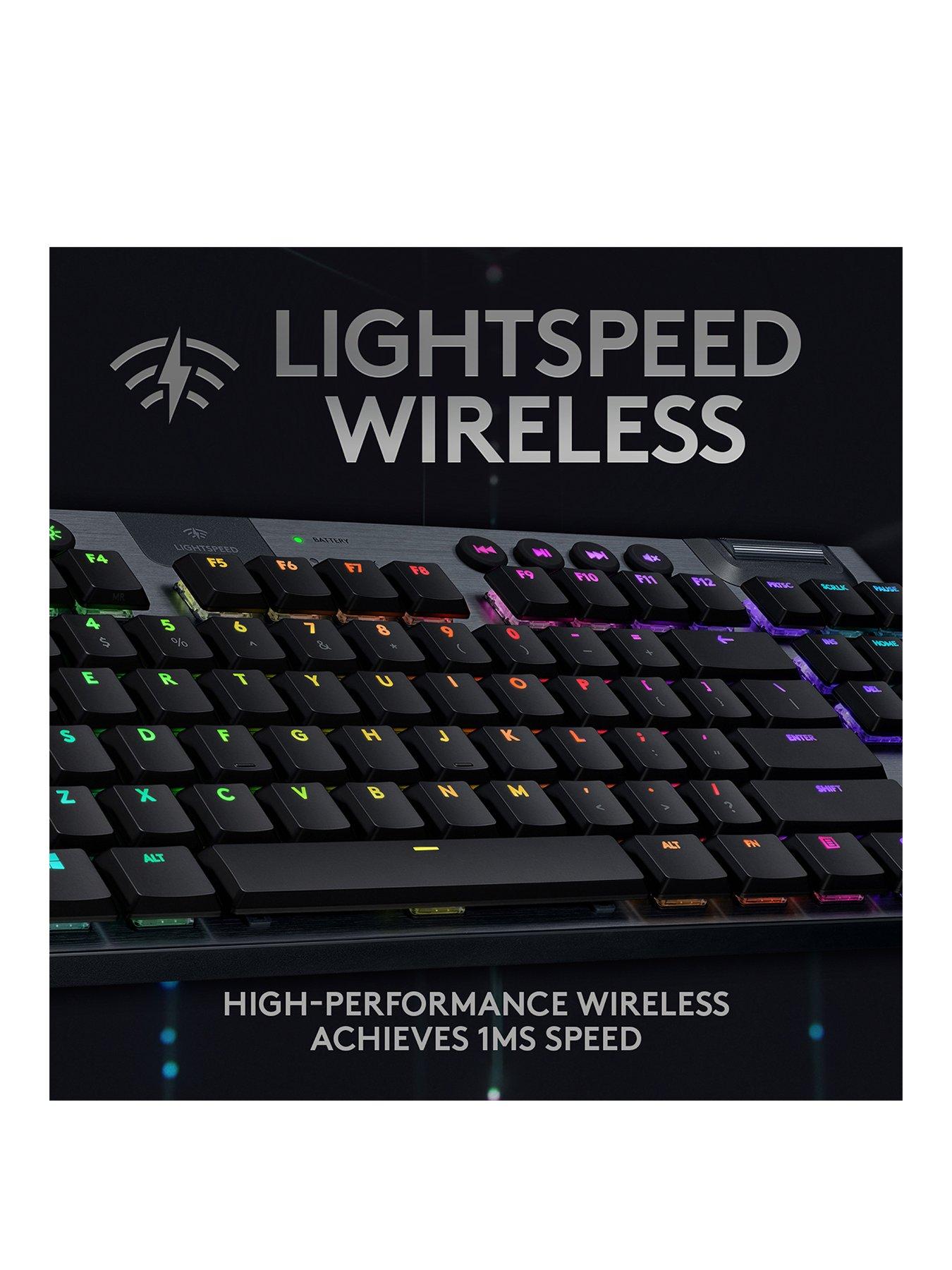 Logitech G915 TKL Tenkeyless Lightspeed Wireless RGB Mechanical Gaming  Keyboard, Low Profile Switch Options, LIGHTSYNC RGB, Advanced Wireless and  Bluetooth Support - Linear , Black 