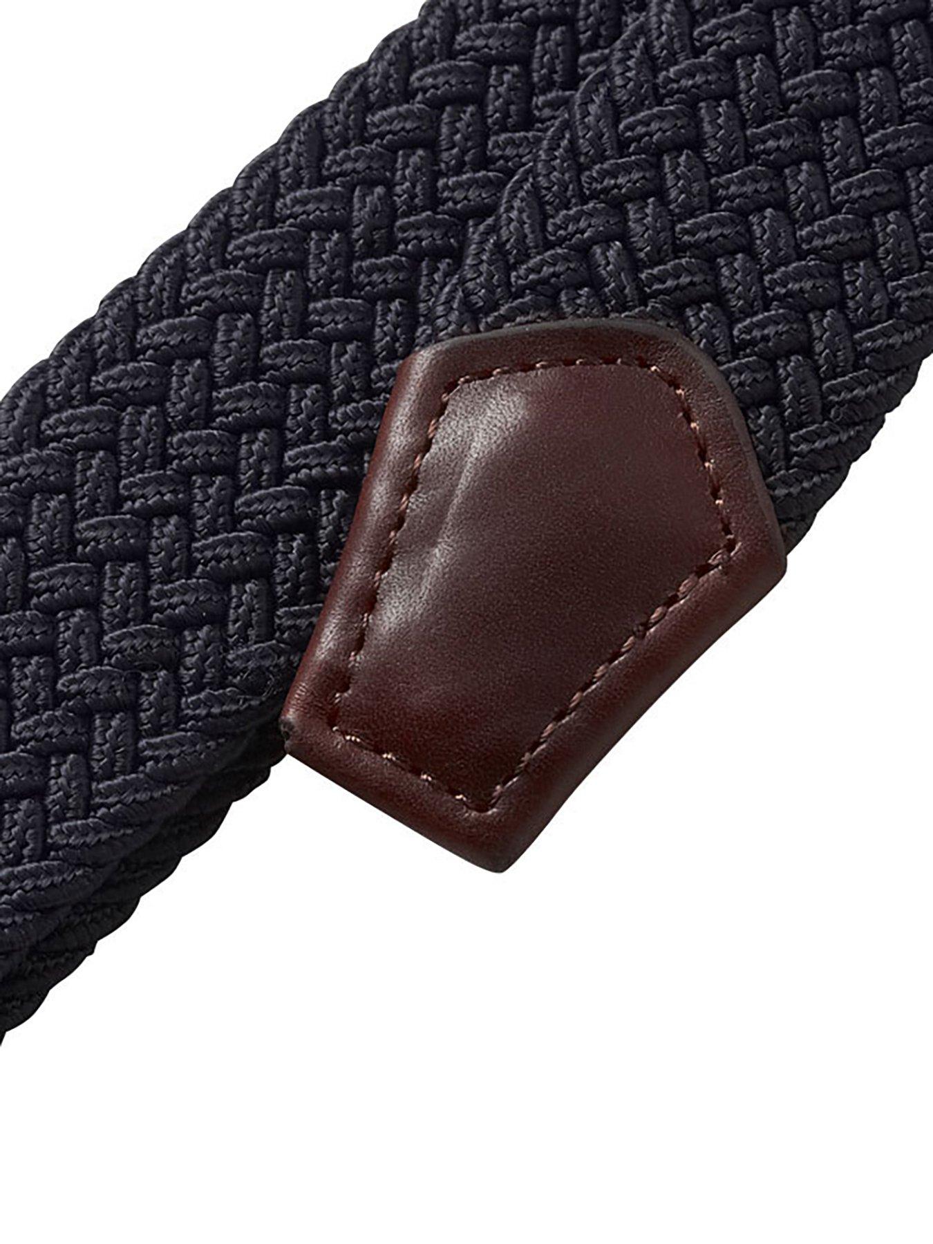 Image 3 of 4 of Barbour Stretch Webbing Leather Belt - Navy