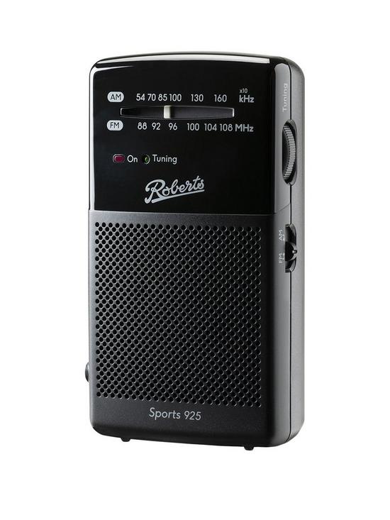 back image of roberts-sports-925-personal-portable-radio
