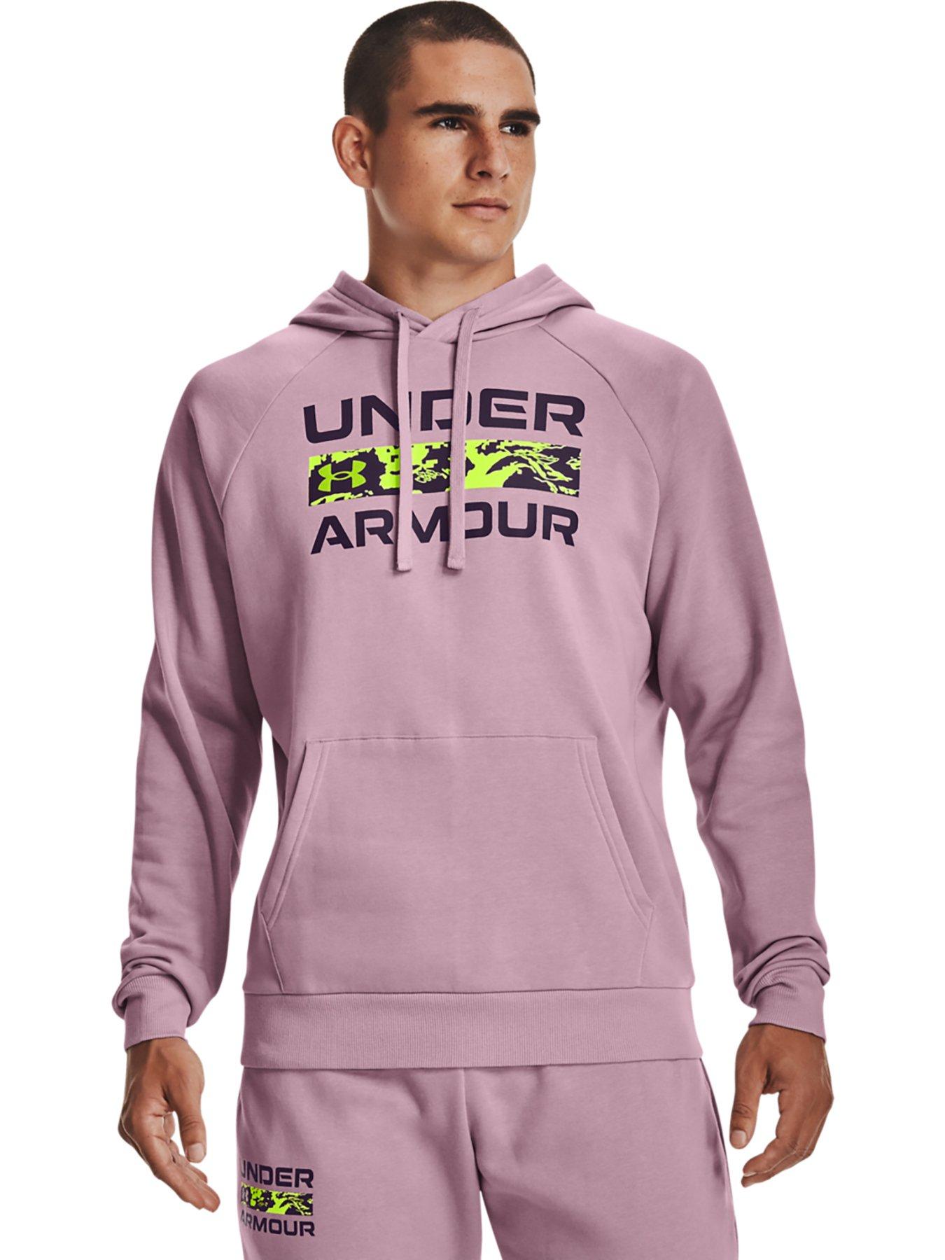 UNDER ARMOUR Training Rival Fleece Signature Hoodie Pink/Black very