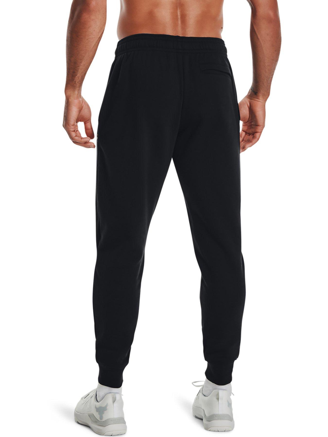 UNDER ARMOUR Training Project Rock Rival Fleece Joggers Black White Very