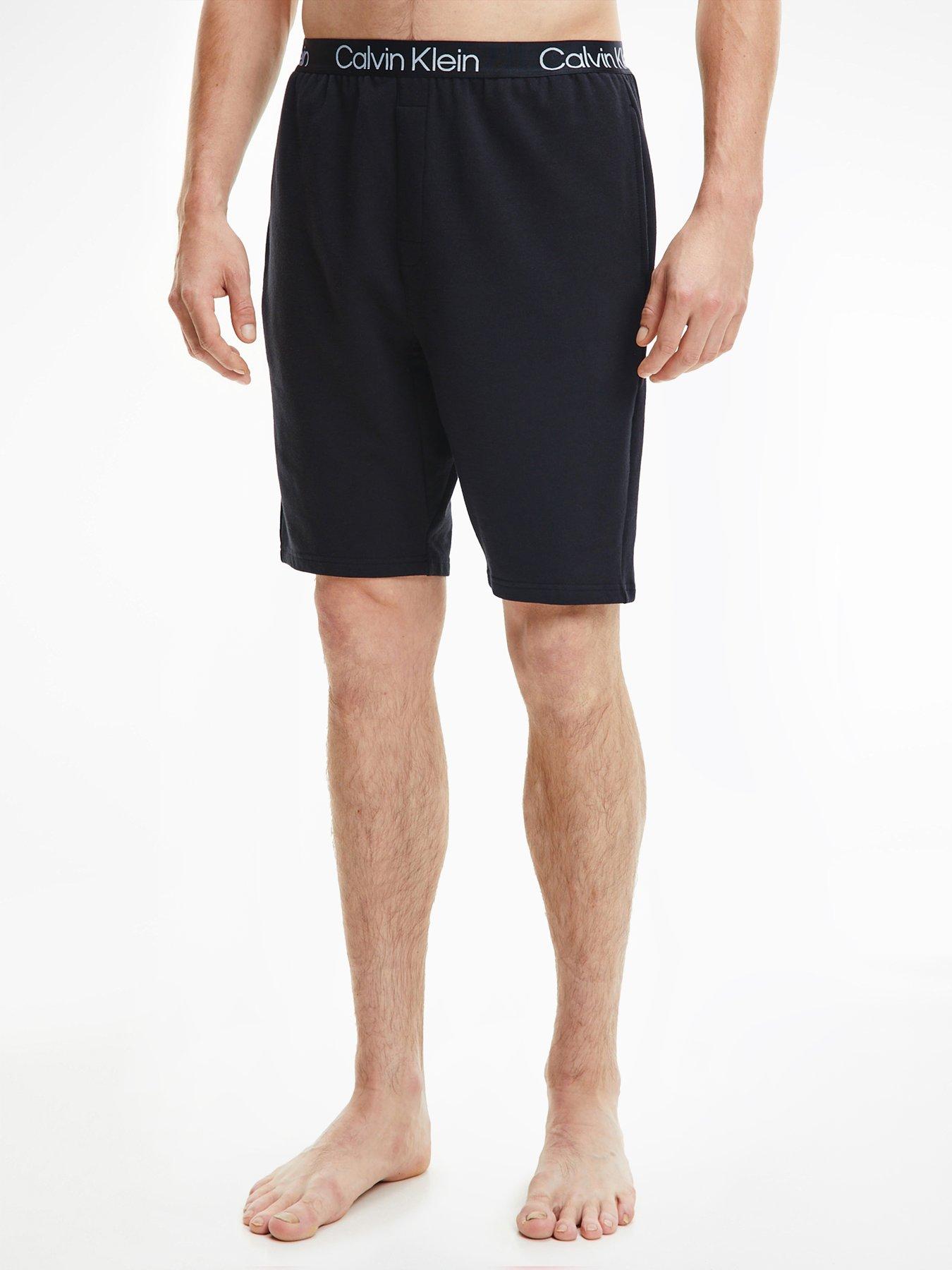 Calvin Klein Box Logo Pyjama Shorts in Black for Men Mens Clothing Nightwear and sleepwear 