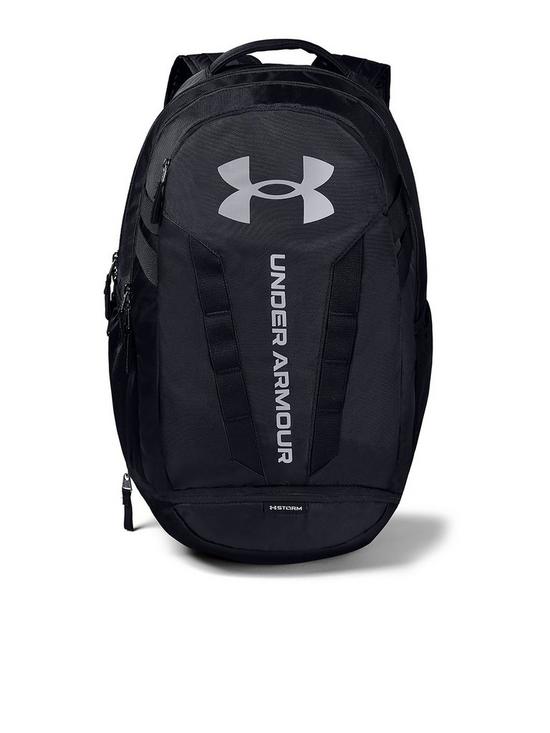 front image of under-armour-training-hustle-50-backpack-black