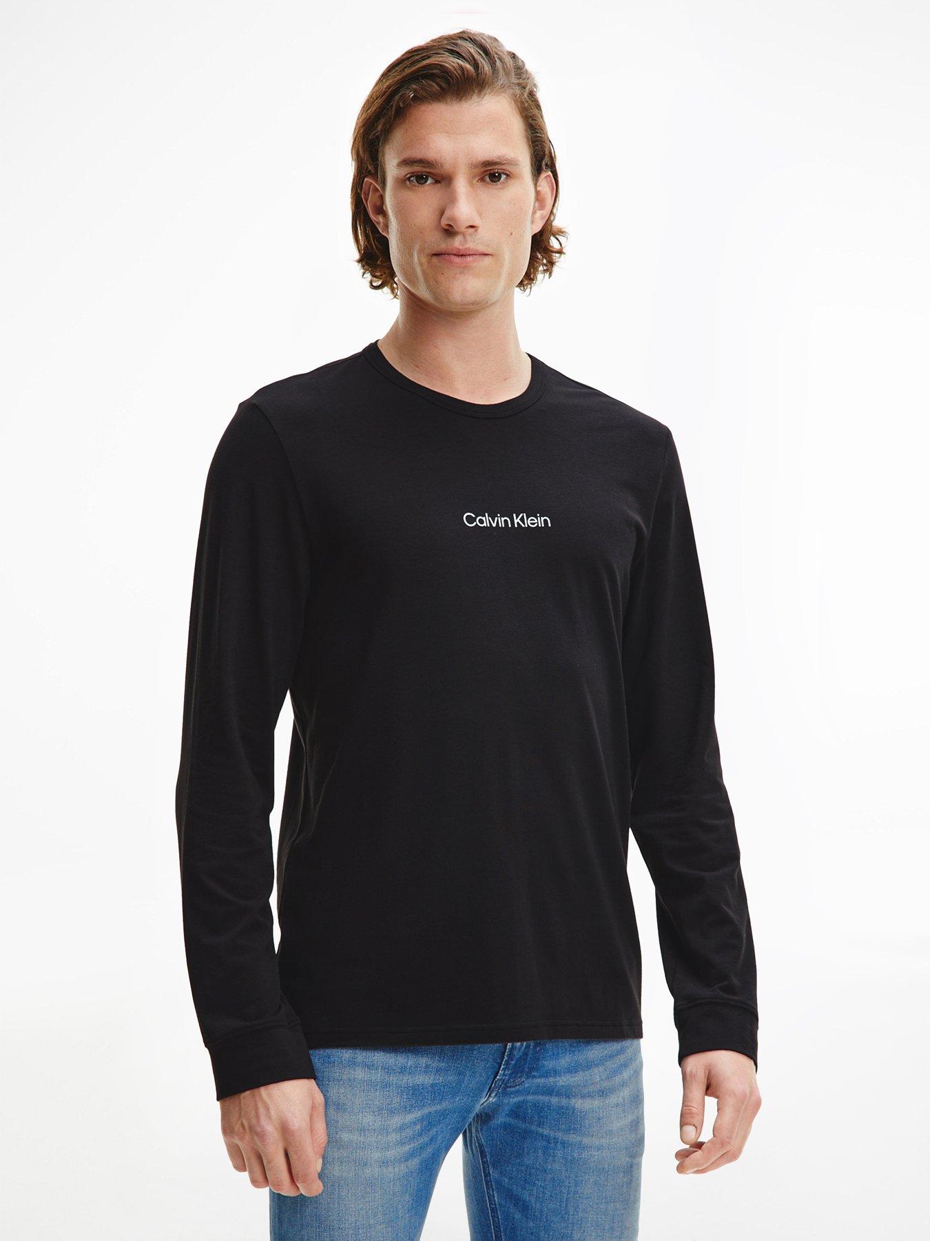 Calvin klein black long sleeve clearance top